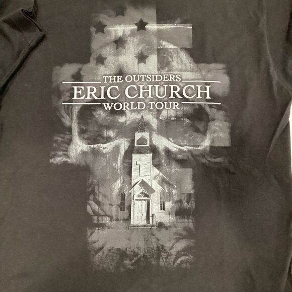 Eric Church T-Shirt Men’s Size M Black 2014 The Outsiders World Tour Concert - Picture 9 of 10